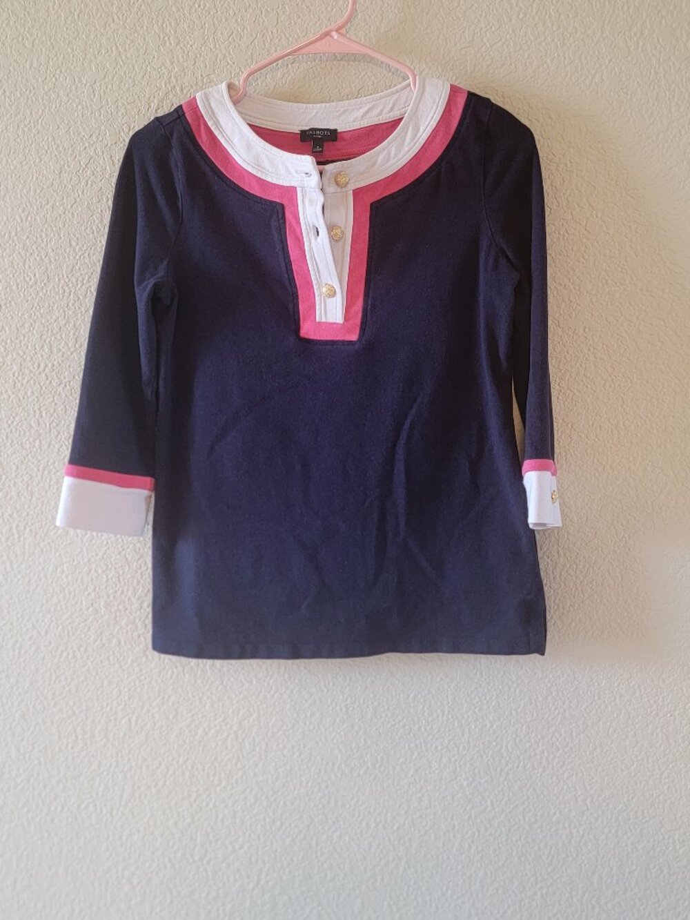 Talbots petite 3/4 sleeve top